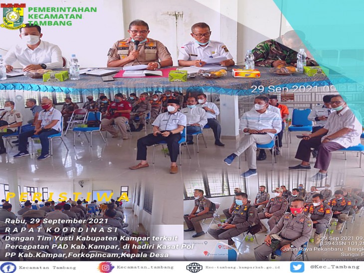 Rapat Koordinasi Camat Tambang Bersama Kasat PolPP Kampar Terkait Percepatan PAD Kabupaten Kampar
