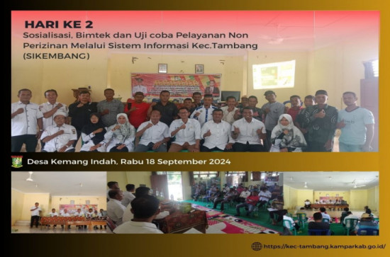 Hari Kedua Sosialisasi Pelayanan Non Perizinan melalui SIKEMBANG di Desa Kemang Indah